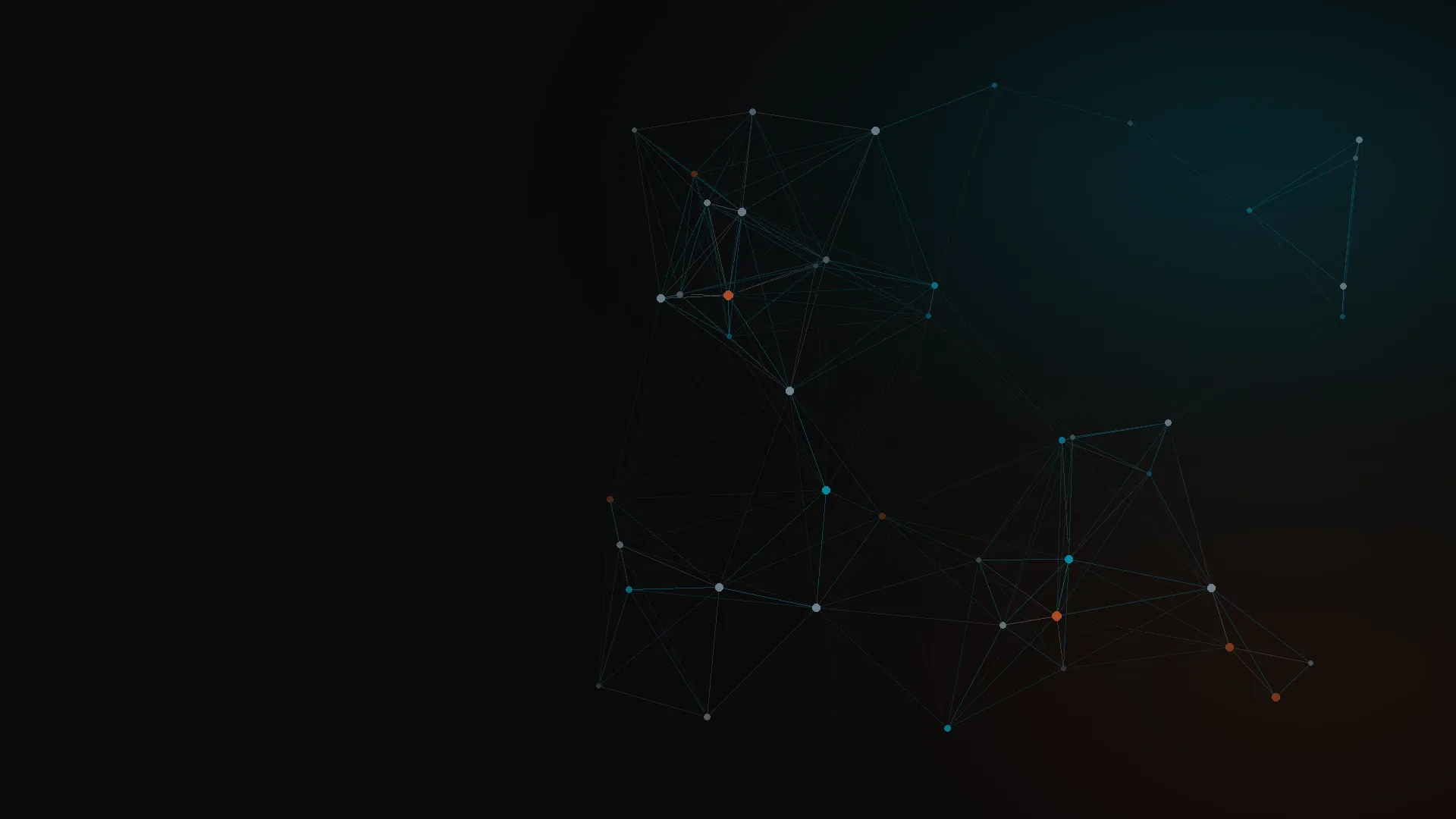 Abstract 3D cyan node network representing the GreedLeads B2B lead generation ecosystem connecting providers, platforms, and growth teams across North America