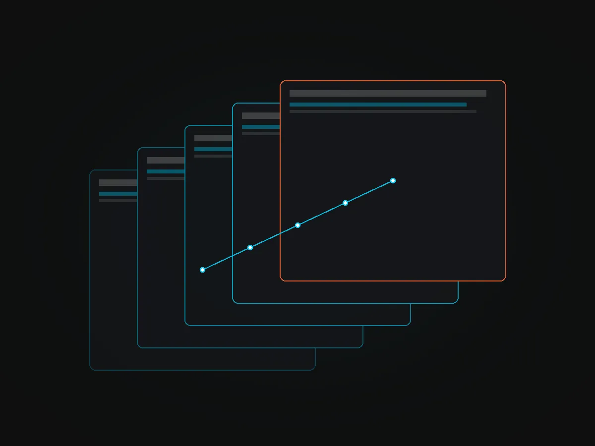 Abstract 3D guide stack illustrating lead generation playbooks and the five-stage ROI learning path